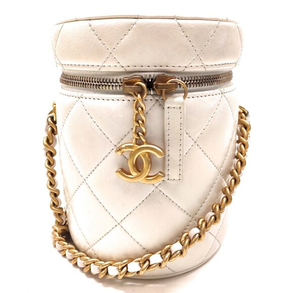 Chanel Shoulder Bag White Leather mon-2184-090625 - Picture 1 of 16